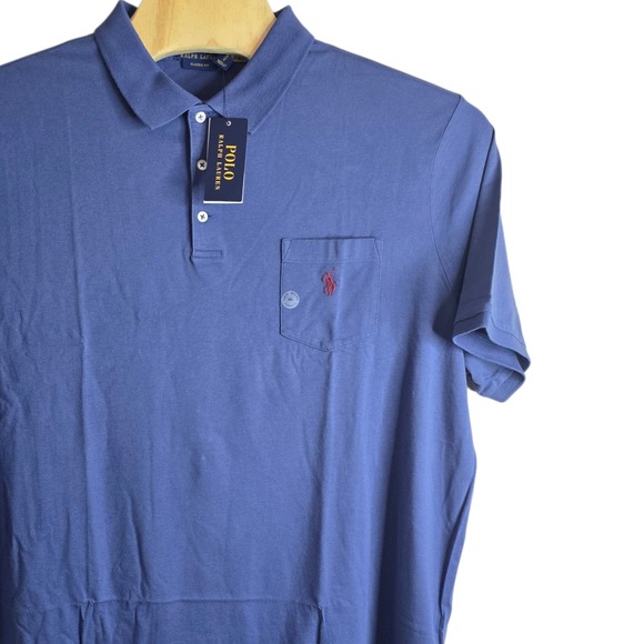 Polo Ralph Lauren Mens XXL Classic Fit Pocket Polo Shirt Navy Blue 710979252005
